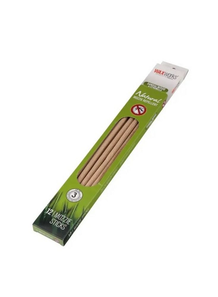 Waxworks Waxworks 12-Piece Citronella And Sandalwood Incense Stick Set Brown